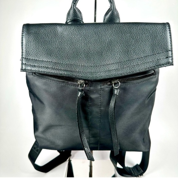 NWT Botkier New York Small Trigger Black Pebbled Backpack Bag with Logo Straps - Picture 10 of 11